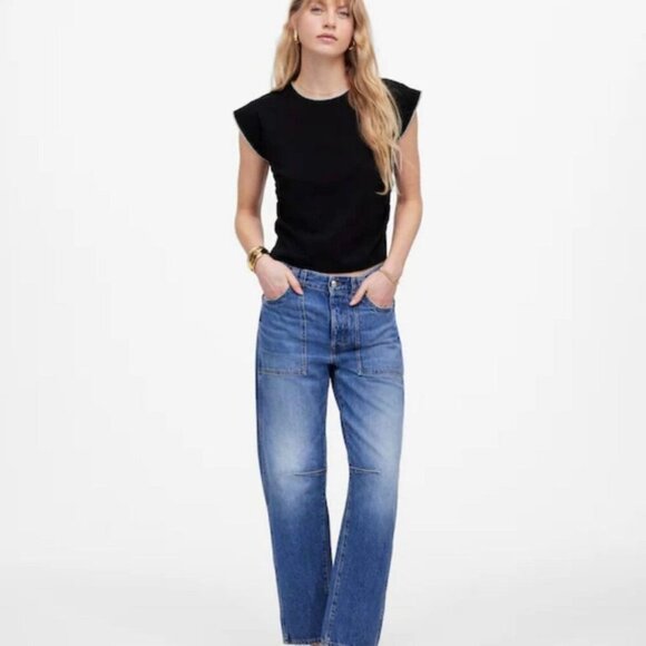 NWT Madewell Black Side-Cinch Muscle Tee - Size: Medium - Picture 13 of 13